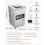 VEVOR Chamber Vacuum Sealer, 600W Sealing Power, Vacuum Packing Machine for Wet Foods, Meats, Marinades and More, Compact Size with 400 mm Sealing Length, Applied in Home Kitchen and Commercial Use