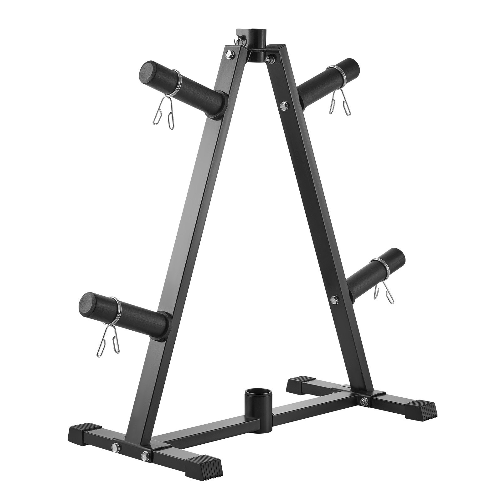 VEVOR Weight Plate Rack, A Frame Weight Plate Tree for 2-Inch Weight Plates, Standard Weight Plate Tree, 300 lbs Load Capacity Weight Storage Holder, Home Gym Barbell Rack Storage Stand, Black