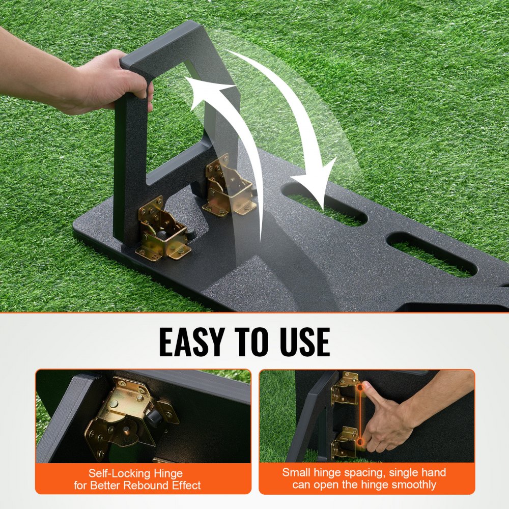 VEVOR Soccer Rebounder Board, 32"X12" Portable Soccer Wall with 2 Angles Rebound, Foldable HDPE Kickback Rebound Board, Soccer Training Equipment for Kids and Adults, Passing & Shooting Practice