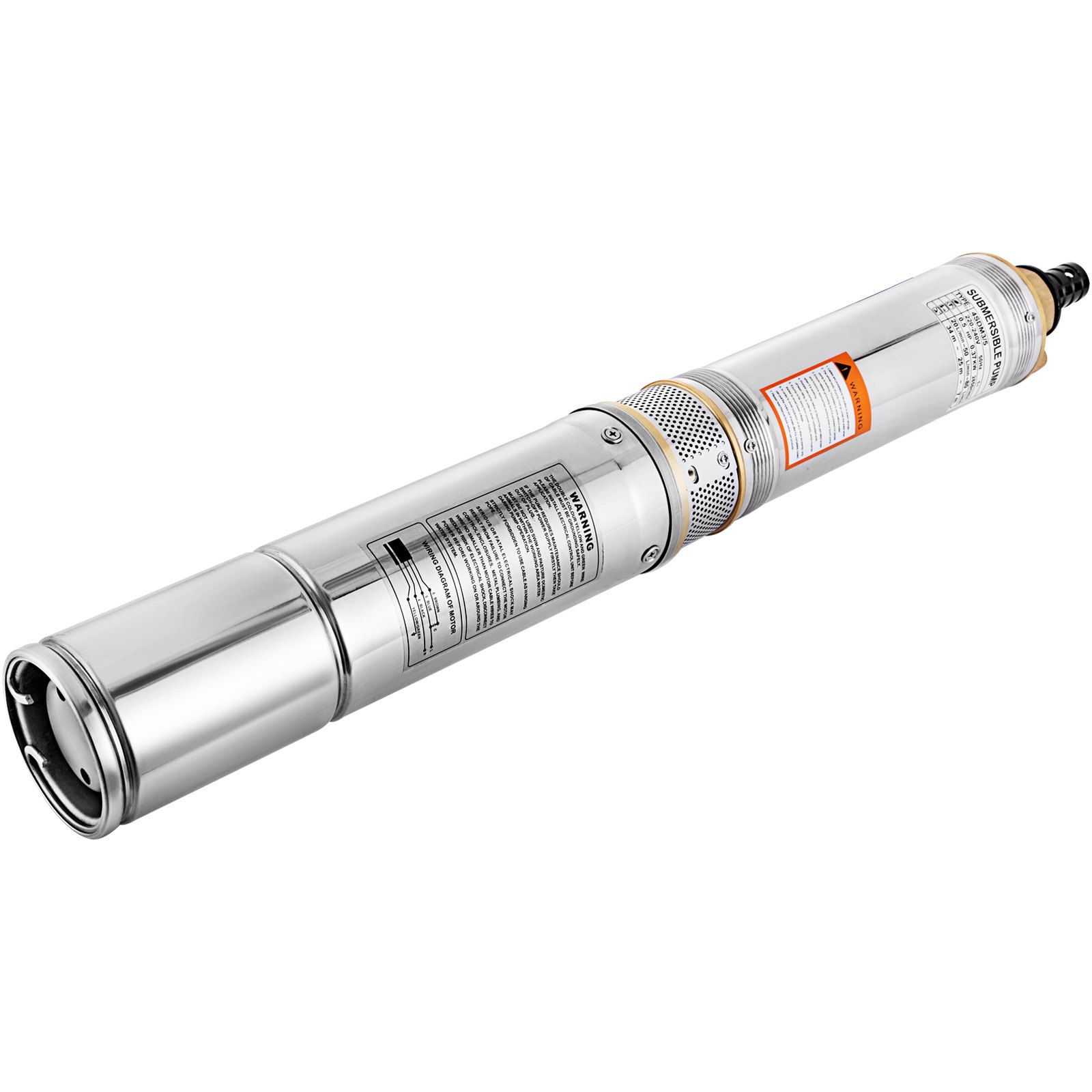 0.37 Kw 0.5hp Brunnenpumpe Tiefbrunnenpumpe ø98x632mm Edestahl Gartenpumpe