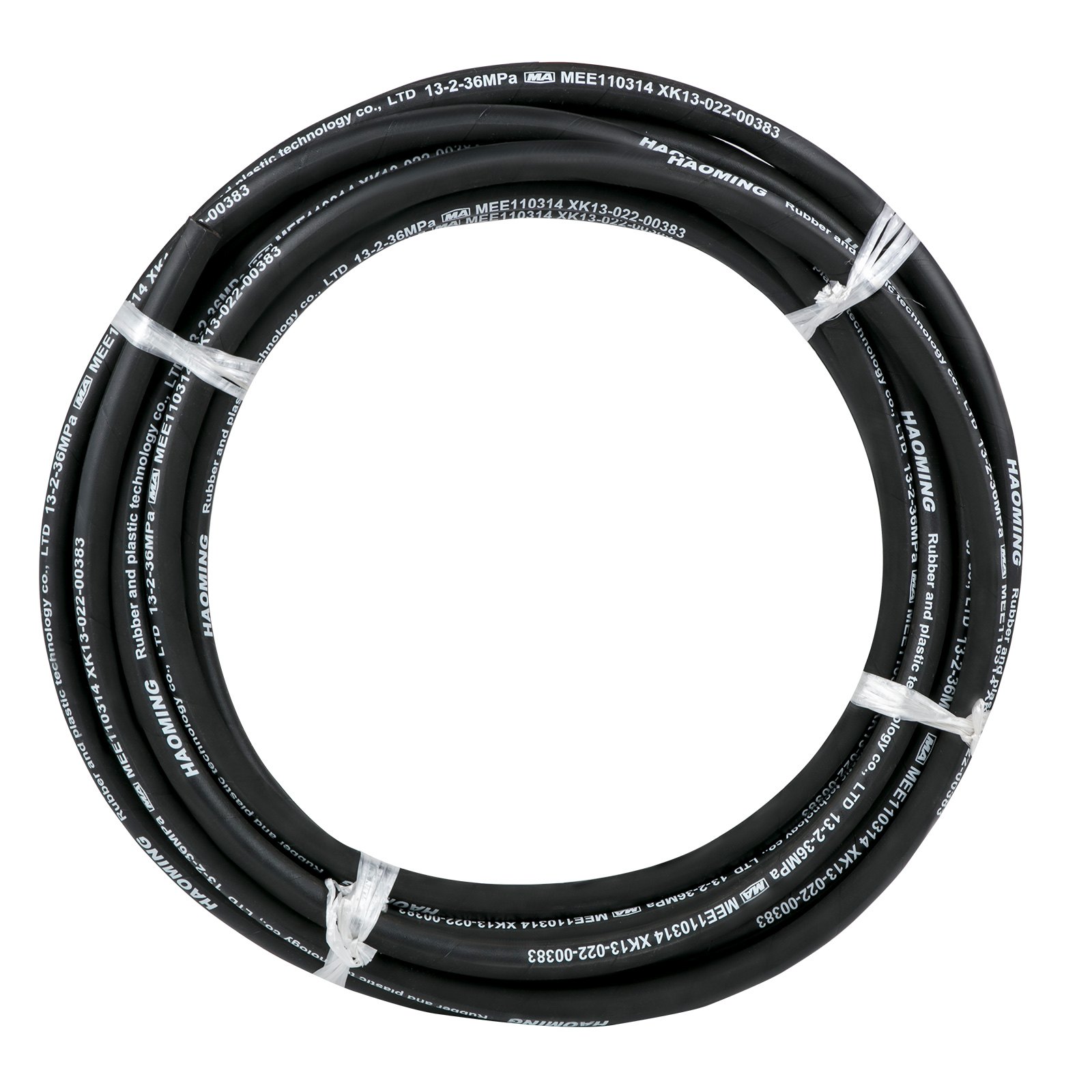 VEVOR Hydraulic Hose, 15 m Rubber Hydraulic Oil Hoses with 2 High-Tensile Steel Wire Braids, Inner Diameter 1/2 Inch, 5000 PSI, Bulk Packs -40 °F to 250 °F, Flexible Hose