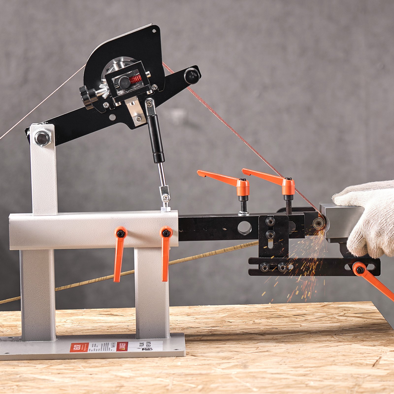 VEVOR Bandschleifmaschine 1500 W Band und Scheiben Schleifmaschine 5,08 x 208,28 cm Riemengröße Bandschleifmaschine 1 Phase in 3 Phase Schleifgerät 427 X 30,5 cm Gummischeibe Band-Tellerschleifer