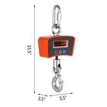 VEVOR Wildwaage Digital 1 000 KG, Hängewaage Digital mit Hohe Genauigkeit, Elektronische Kranwaage Hängewaage Digitale Haken, Mini tragbare Hängewaage mit LCD Anzeige für Reise Koffer, Fischerei