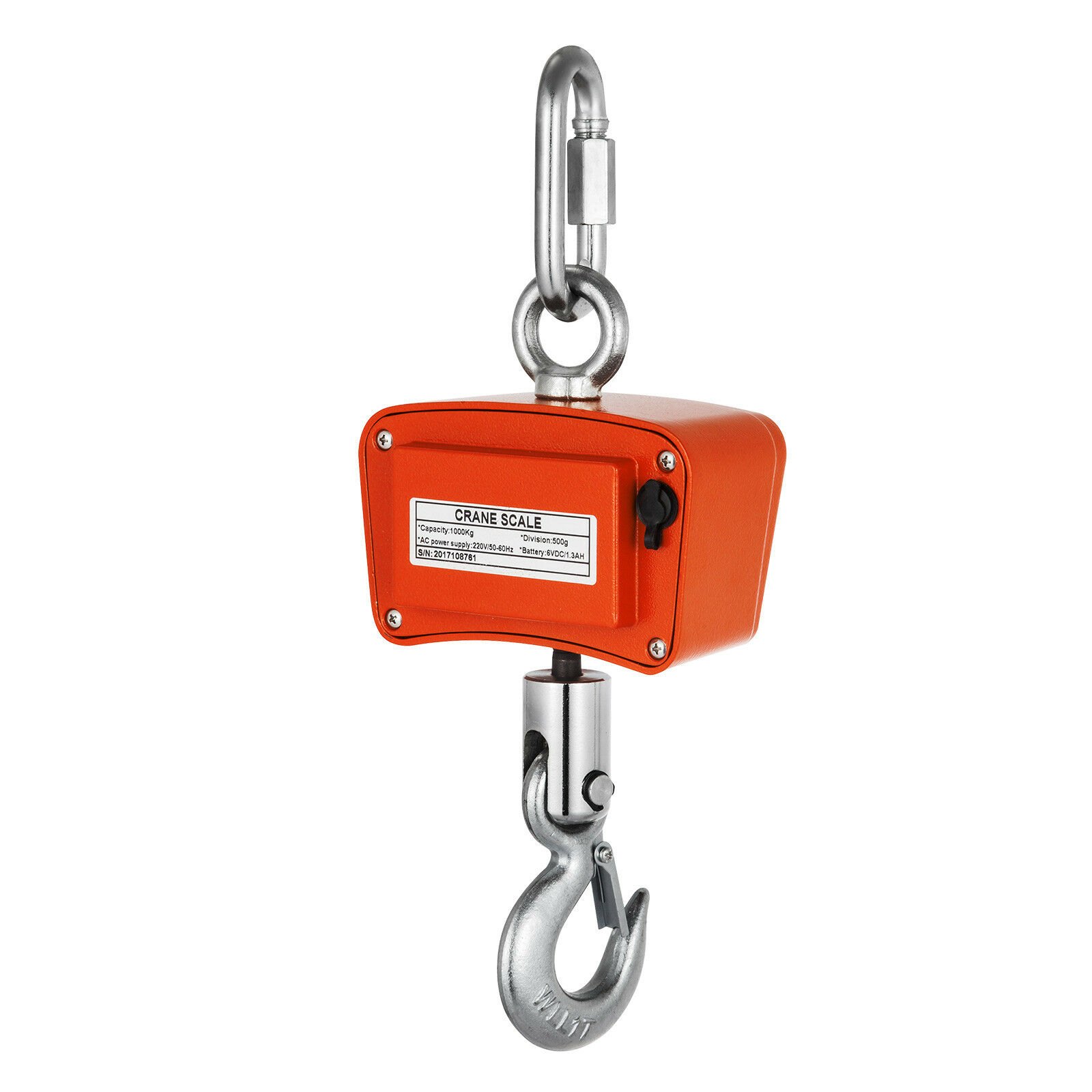 VEVOR Wildwaage Digital 1 000 KG, Hängewaage Digital mit Hohe Genauigkeit, Elektronische Kranwaage Hängewaage Digitale Haken, Mini tragbare Hängewaage mit LCD Anzeige für Reise Koffer, Fischerei