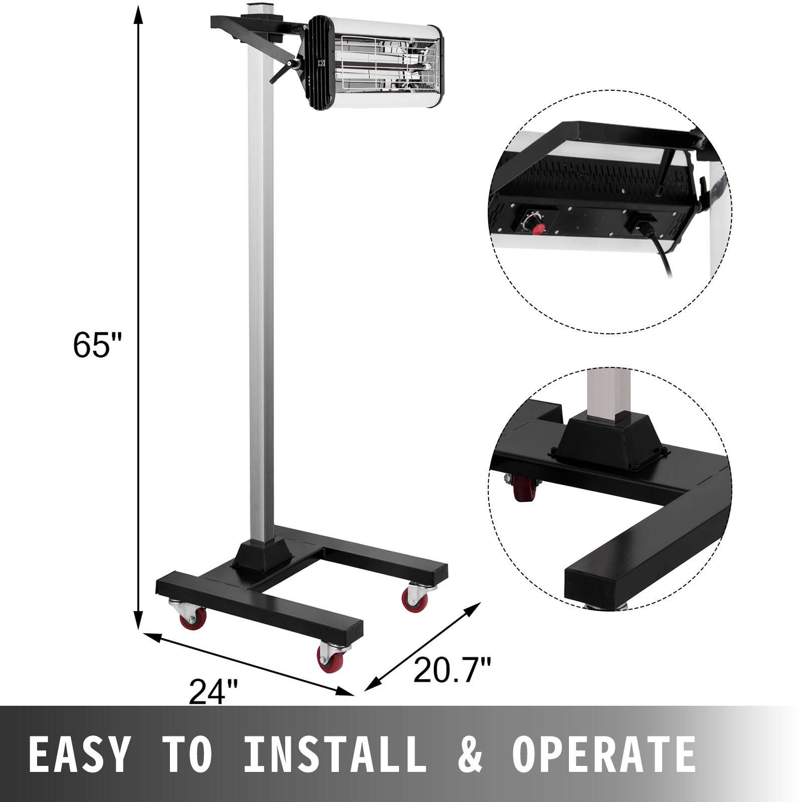 VEVOR IR 1000 W Infrarotstrahler mit Timer Lacktrockner Heizstrahler Smart Spot Repair