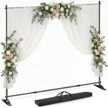 VEVOR Bannerhalter, Foto Hintergrund Ständer, 3 x 2,4 m, hochwertige Posterhalterung, teleskopisch, verstellbar, tragbar, für Wohnzimmer, Messe, Werbung
