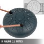 VEVOR Zungentrommel aus Stahl, Drum Instrument 11 Töne, Drum Instrument 25 cm, Percussioninstrument Pistolenfarbe mit Reisetasche, Musikbuch, Schlägel, Marineblau Tank Drum Chakra Drum
