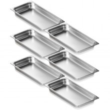 VEVOR 6er-Pack Hotelpfannen Gastronormbehälter Edelstahl 530x328x67mm 9,25L