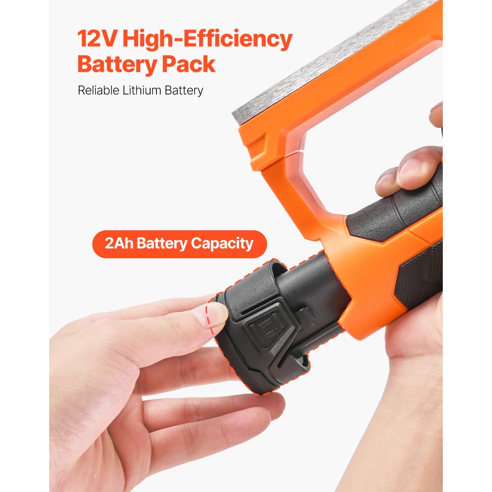 VEVOR Lithium-Ionen-Akku, 12 V, 2 Ah, tragbarer Lithium-Akkupack-Ersatz, mit Universaladapter, leicht zu tragen, kompatibel mit Makita-Schnittstellen, VEVOR kabelloser Elektrohobel, 1 Stk.