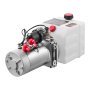 VEVOR 4 Qt Hydraulikaggregat einfachwirkende Kippanhängerpumpe, maximaler Öffnungsdruck 22 MPa und Fördermenge 3,4 L/min, 12 V DC Hydraulikpumpe mit Metallbehälter für Kippanhänger Weiß