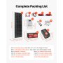 VEVOR 400W Solaranlage Komplettset, Insel Solaranlage Inkl. 4x 100W Mono-Solarpanele 12,8V 200Ah LiFePO4 Stromspeicher 40A MPPT Laderegler & 12V 2000W Wechselrichter, Photovoltaik Inselanlage für Heim