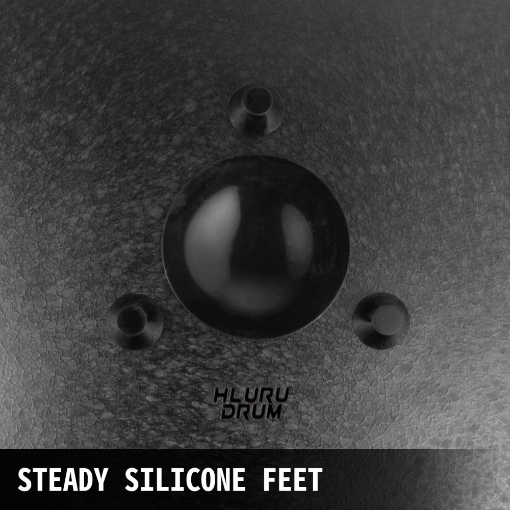 Handpan Stahlzungen Trommel 14" 14 Töne Schlaginstrument Tasche Schlägel Schwarz