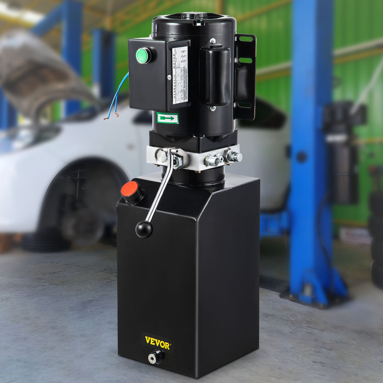 VEVO 14L Hydraulikpumpe, 220V Hydraulikaggregat, 25,2 kg Elektrische hydraulikpumpe, mit Tank aus Metall Eisen schwarz, hochwertige Hydraulikaggregat für Auto Zubehör