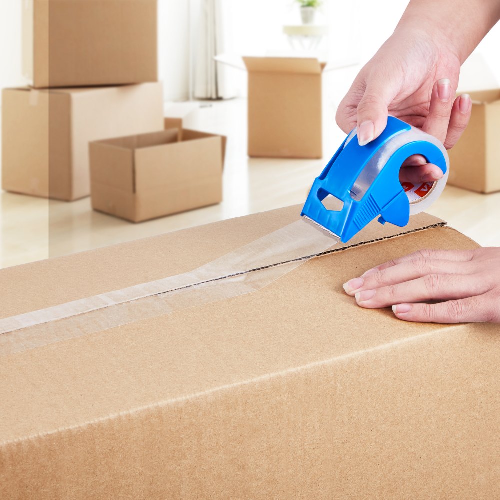 VEVOR Transparentes Packband, 38,1 mm Kern, 6er-Set 47,8 mm x 22,86 m Paketklebeband mit Spender, 0,068 mm Hochleistungs-Klebeband Ideal für Umzüge, Lagerung und Verpackung, Versand und Postversand