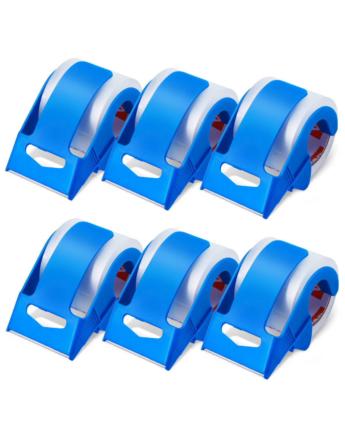 VEVOR Transparentes Packband, 38,1 mm Kern, 6er-Set 47,8 mm x 22,86 m Paketklebeband mit Spender, 0,068 mm Hochleistungs-Klebeband Ideal für Umzüge, Lagerung und Verpackung, Versand und Postversand