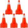 Verkehrssicherheitskegel, 20 Stück, PVC-Parkkegel, 45,7 cm, mit 1 reflektierenden Kragen, 27,9 x 27,9 cm, rote PVC-Basis für Straßen mit erhöhter Warnstufe, Baustellen