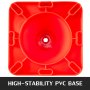 Verkehrssicherheitskegel, 20 Stück, PVC-Parkkegel, 45,7 cm, mit 1 reflektierenden Kragen, 27,9 x 27,9 cm, rote PVC-Basis für Straßen mit erhöhter Warnstufe, Baustellen