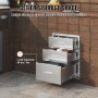 VEVOR Outdoor-Küche Edelstahl Dreifach-Zugang BBQ Schubladen mit Chrom Griff, 458 x 585 x 588 mm