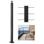 VEVOR Kabelgeländerpfosten, 1067x50,8x50,8 mm, Kabel-Treppengeländerpfosten, vorgebohrte horizontale Löcher, Edelstahl SUS304, für Handlauf, Balustrade, schwarz, 1JZLGZXHS106AWJO6001V0