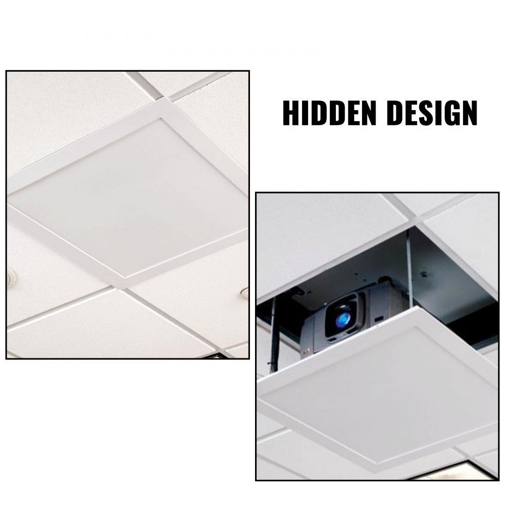 VEVOR Projektorhalterung Deckenlift 1m Universal Projektorlift 24W Projektorlift Motorisierte Stütze 7kg mit Fernbedienung für Meetings Kino Klassenzimmer 500x500x350mm