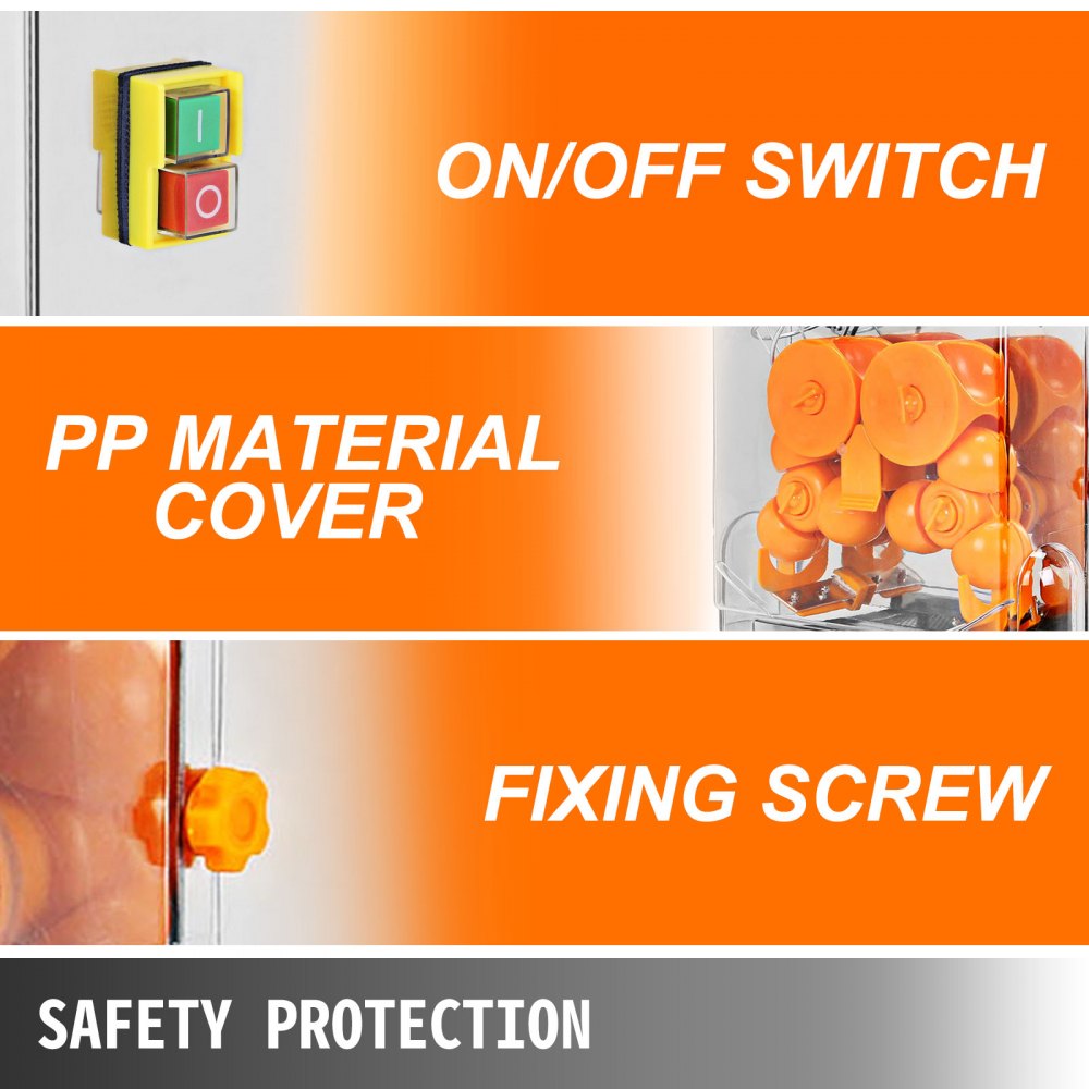 VEVOR orangenpresse elektrische Saftpresse 2000E-2X zitruspresse elektrisch 120W Kommerziell