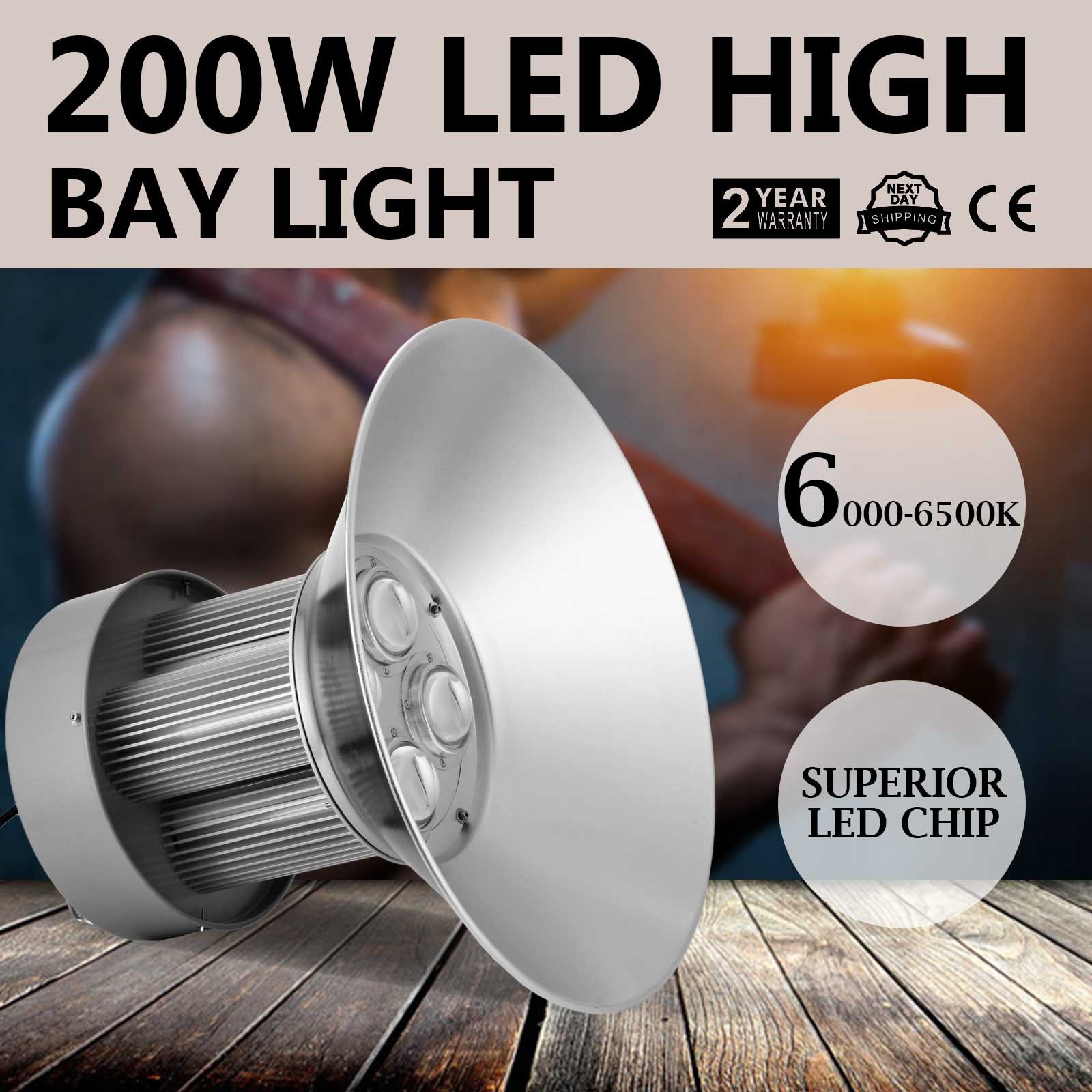 Neu 200w Led High Bay Licht Weiß Lampe Industrie 6000-6500k Gewerbe Top Great