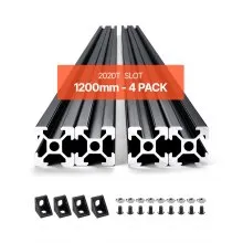 VEVOR 4er Set Aluprofil 1200mm Nutenprofil 2020 Aluminium Linear Schiene