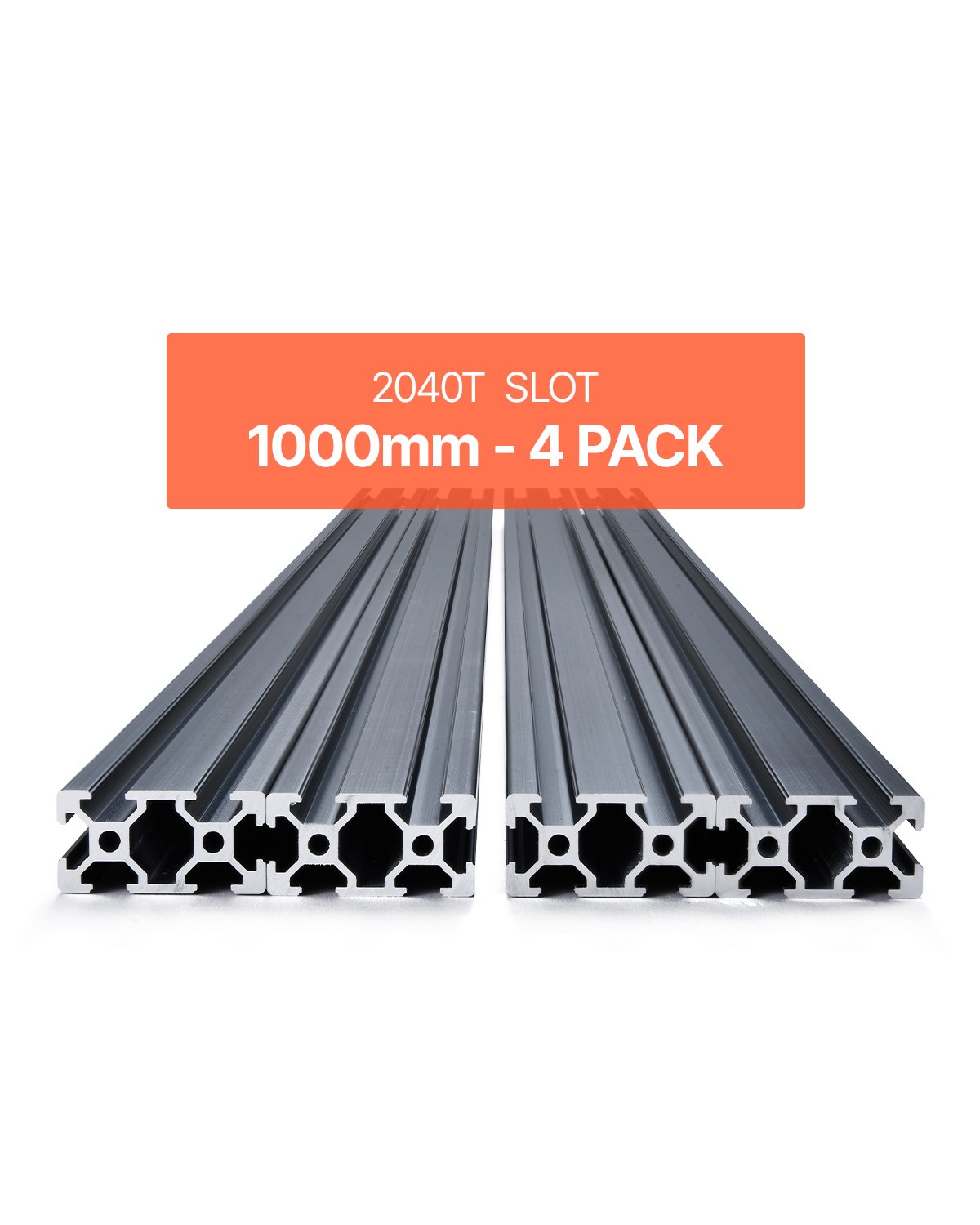 VEVOR 4-piece set of 1000 mm aluminum profiles with T-slots, 2040 aluminum extrusion profile, anodized linear rail according to European standards, slot profile for 3D printers, CNC machines, DIY projects, laser engraving, black