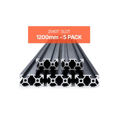 5x V-Typ 2040 Aluminium Profile 122 Cm – Eloxierte Linearschienen Für 3D-Drucker, CNC & DIY, Schwarz
