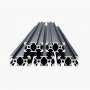 VEVOR 5er Set Aluprofil 1500 mm T-Nut 2040 Aluminium-Strangpressprofil, eloxierte Linearschiene nach europäischem Standard, Nutenprofil für 3D-Drucker, CNC-Maschine DIY, Lasergravur, Schwarz