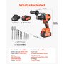VEVOR Akku-Schlagbohrschrauber 20 V 12,7 mm 24000 IPM 550 U/min/2.200 U/min, zum Bohren in Holz & Metall sowie zum Schrauben, 4000-mAh-Lithium-Ionen-Akku & Ladegerät, mit Ganzmetall-Bohrfutter, 160 Nm