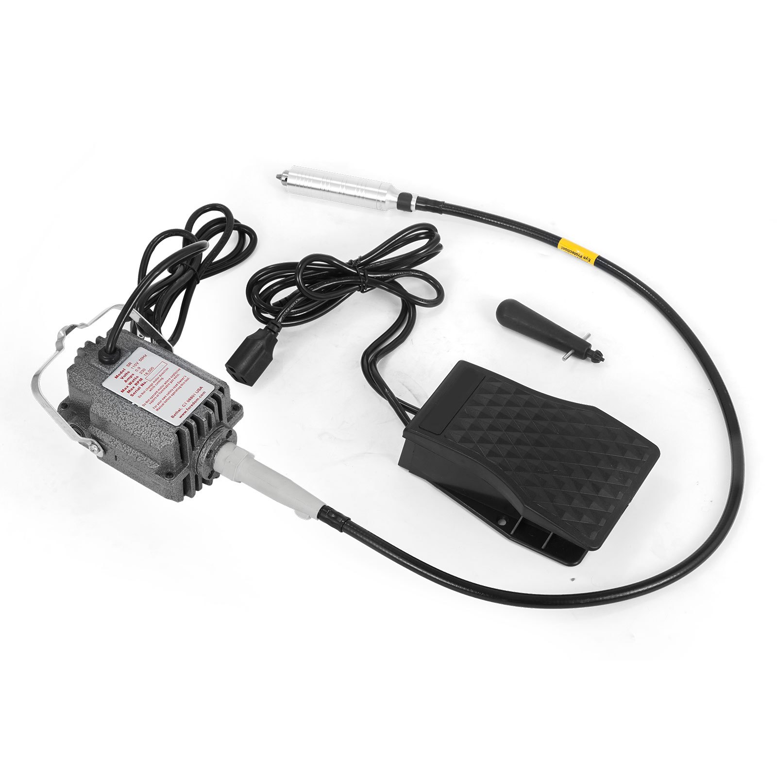 VEVOR S-R Hängende Flexwellenmühle, 4mm Schmuck Design, Reparatur Werkzeuge 0-18000 RPM, Pedal aus technischem Kunststoff, nagelneu für hochpräzises Gravieren, Schleifen, Polieren usw. 47 x 31 x 12cm