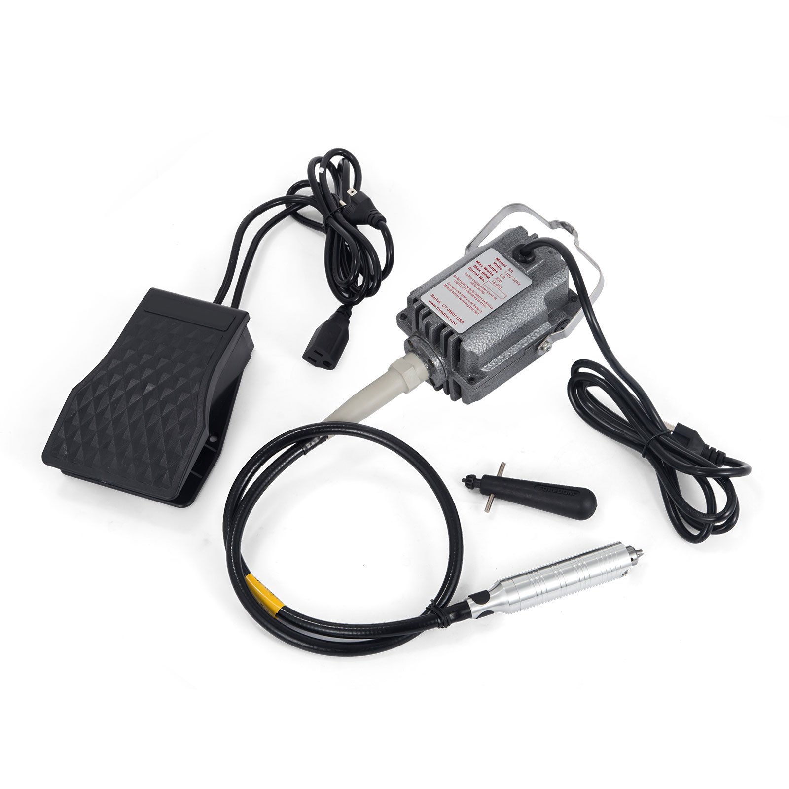 VEVOR S-R Hängende Flexwellenmühle, 4mm Schmuck Design, Reparatur Werkzeuge 0-18000 RPM, Pedal aus technischem Kunststoff, nagelneu für hochpräzises Gravieren, Schleifen, Polieren usw. 47 x 31 x 12cm