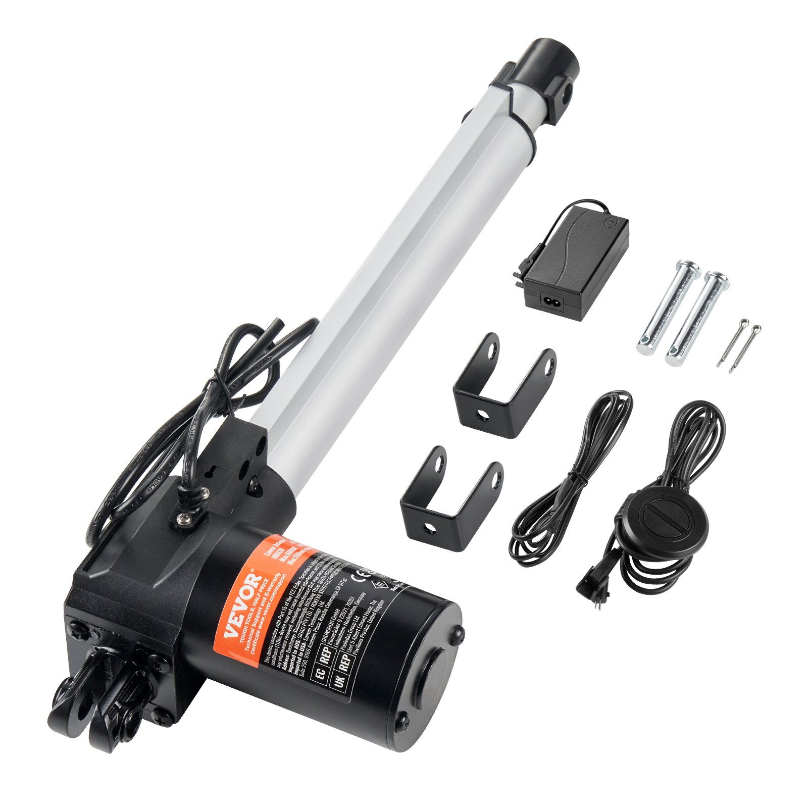 VEVOR 24V Linearaktuator-Kit 25,4cm 2,5 cm/s 99,79kg/1000N mit IP44-Schutz