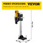VEVOR Vertikale Diamant Bohranlage 255mm Diamantkernbohrmaschine 230V 50Hz Kernbohrgerät 0-580U/min Kernbohrmaschine 4450 W Magnetbohrmaschine geeignet zum Bohren von Stahlbeton rotem Backstein Marmor