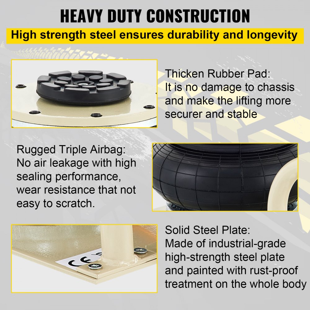 VEVOR 2 t Pneumatik Wagenheber Pneumatisch Wagenheber Doppel-Lufter-Bag-Wagenheber