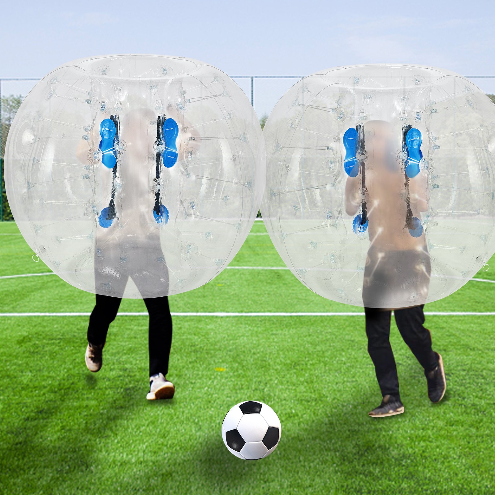 VEVOR 1,2 Meter Aufblasbar Stoßfänger Stoßball Aufblasbar Stoßfänger Ball durchsichtig 18 kg Bubble Fußball weiß PVC Bubble Fußball Sommer im Freien