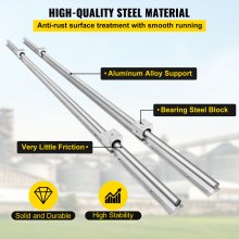 VEVOR Linearschiene SBR 20, Linearlager-Gleitset mit 4 SBR 20UU - Lagerblöcken und 2 Schienenwellen von 2200 mm, Rostfreie Linearlagerschiene mit vorgebohrten Löchern,  Ideal für Fräsmaschinen