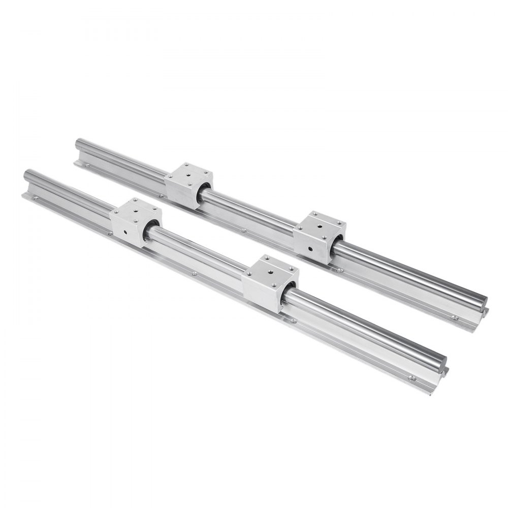 VEVOR Linearfuehrunge Linearschiene 650 mm Linearlager-Gleitset Linearschiene 2 Stk SBR20-Schienenwellen und 4 SBR20UU-Blöcke Schienenbausatz