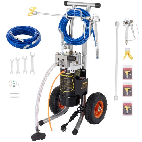 VEVOR Airless Farbsprühgerät Lackiergerät 1,9-3,8 L / min, Farbsprühgerät 3,5 PS, Airless Paint Farbspritzgerät, Airless Farbprühsystem Ausgangsdruck Max. 220 Bar, Farbspritzpistole 220-240 V 50 Hz