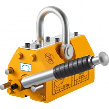 VEVOR Lasthebemagnet Neodym Stahl Zugkraft 300 kg, Anhebender Magnet 10 kg gelb Handgesteuertes Gabelanheben Magnetlifter Magnetheber 20,5x 8,5x 9,5 cm Neodymium Lifting Magnet hervorragendes Werkzeug