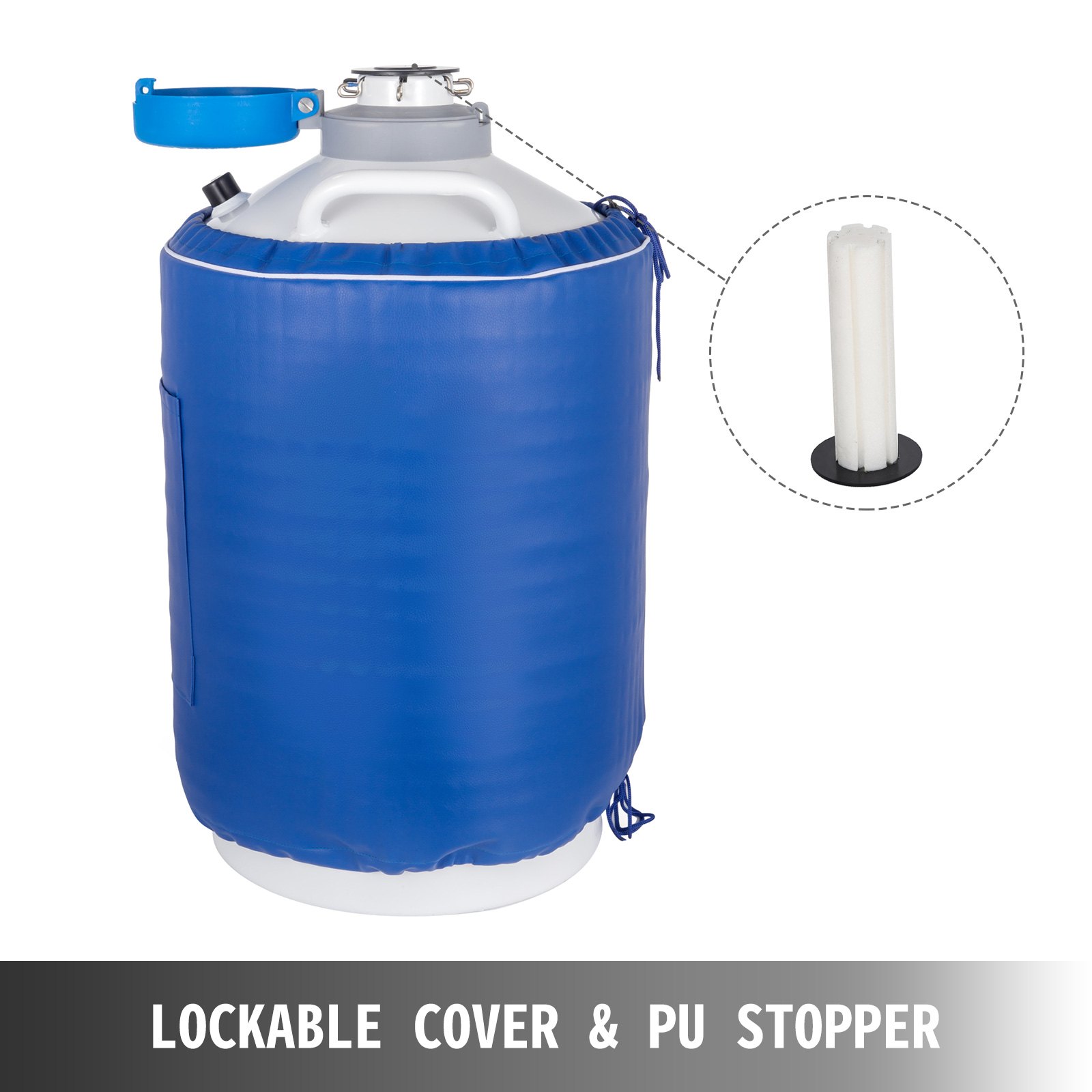 30L Liquid Nitrogen Storage Tank Static Cryogenic Container with 6 Canister
