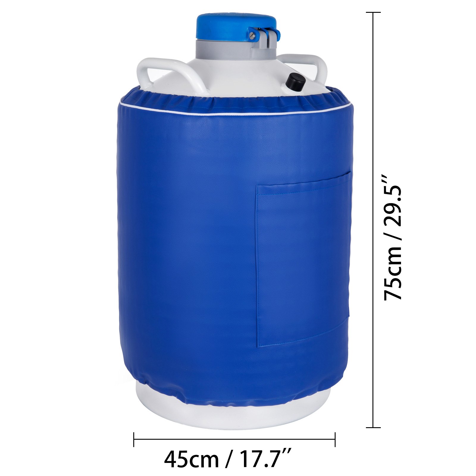 30L Liquid Nitrogen Storage Tank Static Cryogenic Container with 6 Canister