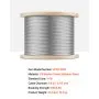VEVOR Edelstahldrahtseil φ3,2 mm 304,8 m Länge, Drahtseil aus Edelstahl 316 mit einer Bruchlast von 798,3 kg, 1x19 Litzen, Stahlseil für Terrassengeländer, Gartenspaliere, inkl. Drahtschneider