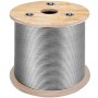 VEVOR 316 Edelstahl Kabel Drahtseil 7x7 150 M, Stahlseil Seil Draht Stahl Abmessung 30 x 30 x 25 cm, Edelstahl-Drahtseil-Kabel Rostfrei Bruchfestigkeit 650 kg für Leichtindustrie Brücken usw.
