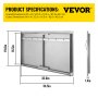 VEVOR 87x48 cm Kamintür Doppelschicht Putztür Edelstahl 304 Inspection Door BBQ Tür