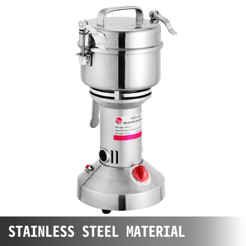 VEVOR Elektrische Getreidemühle Gewürzmühle Mühle Pfeffer Kräuter Mühle Spice Perle Pulver Mühle Trockenfutter Grinder Maschine Ultrahochgeschwindigkeit Intelligente Gewürze Getreide Brecher