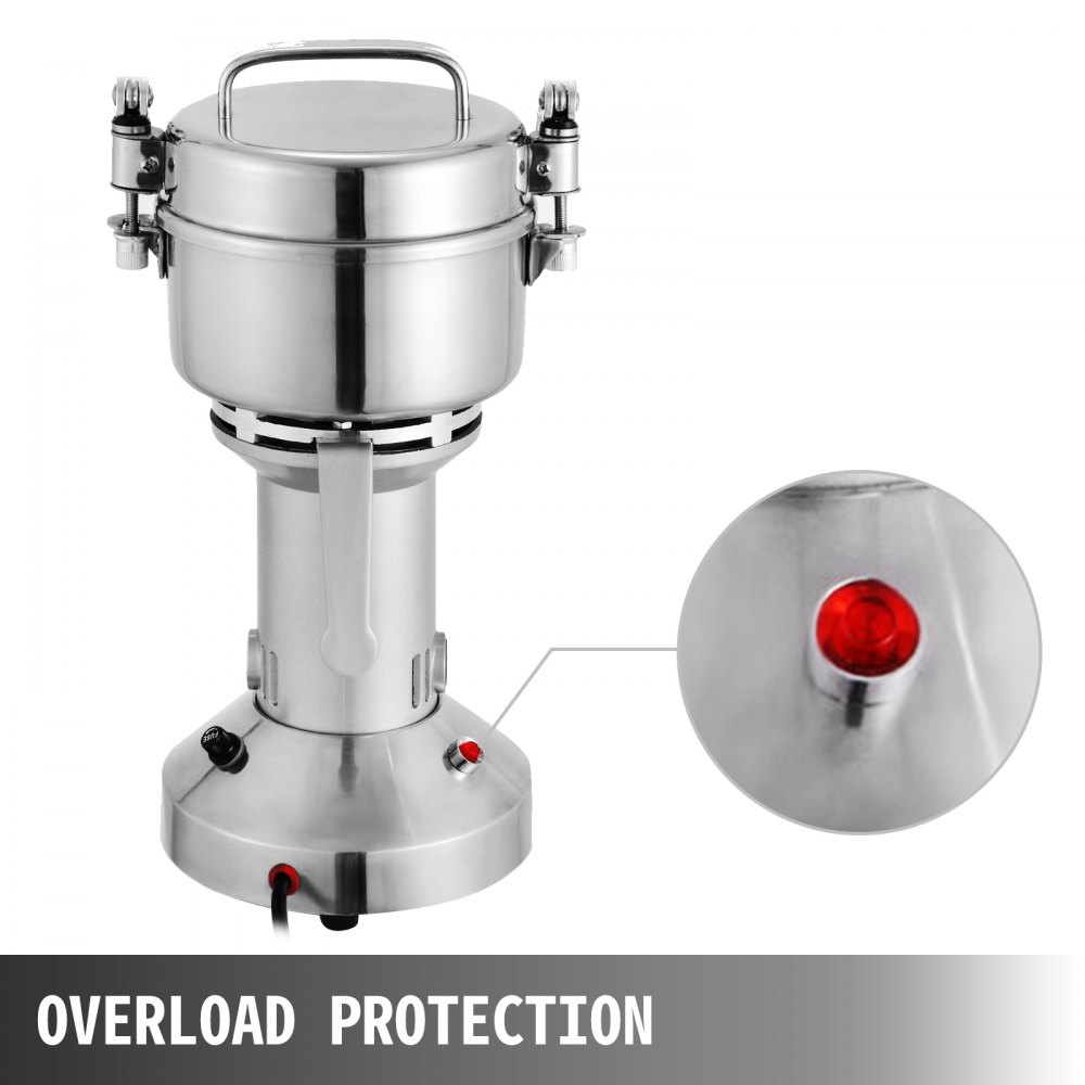 VEVOR Elektrische Getreidemühle Gewürzmühle Mühle Pfeffer Kräuter Mühle Spice Perle Pulver Mühle Trockenfutter Grinder Maschine Ultrahochgeschwindigkeit Intelligente Gewürze Getreide Brecher