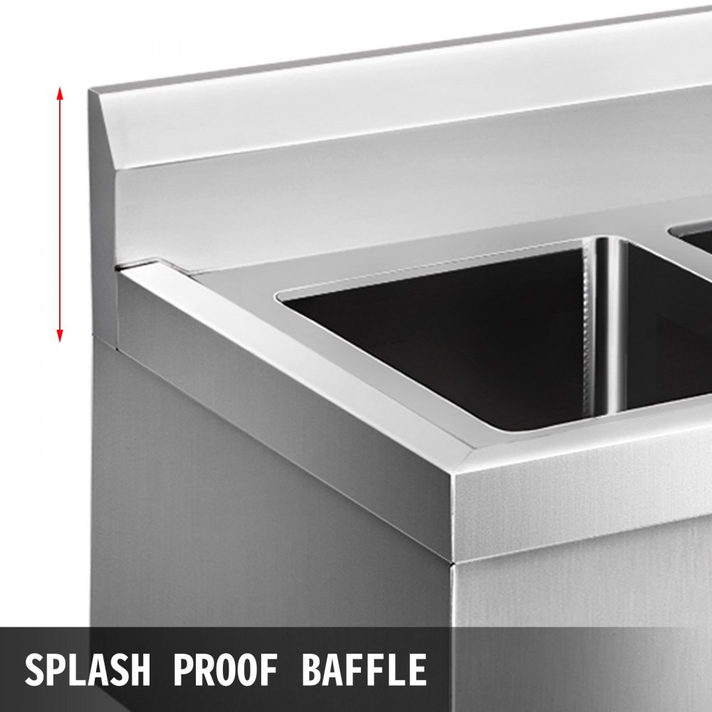 Spülschrank 3 Becken 95 X 48 Cm Spültisch Edelstahl Gastro Spüle Spülbecken