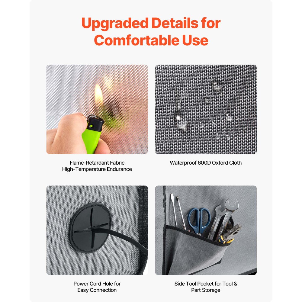 VEVOR 3D-Druckergehäuse Druckerzelt (55 x 65 x 75 cm), staubdichte & wasserfeste Schutzhülle mit konstanter Temperatur & LED-Beleuchtung, kompatibel mit Photon Mono/Mars 3, FDM/LCD-Drucker